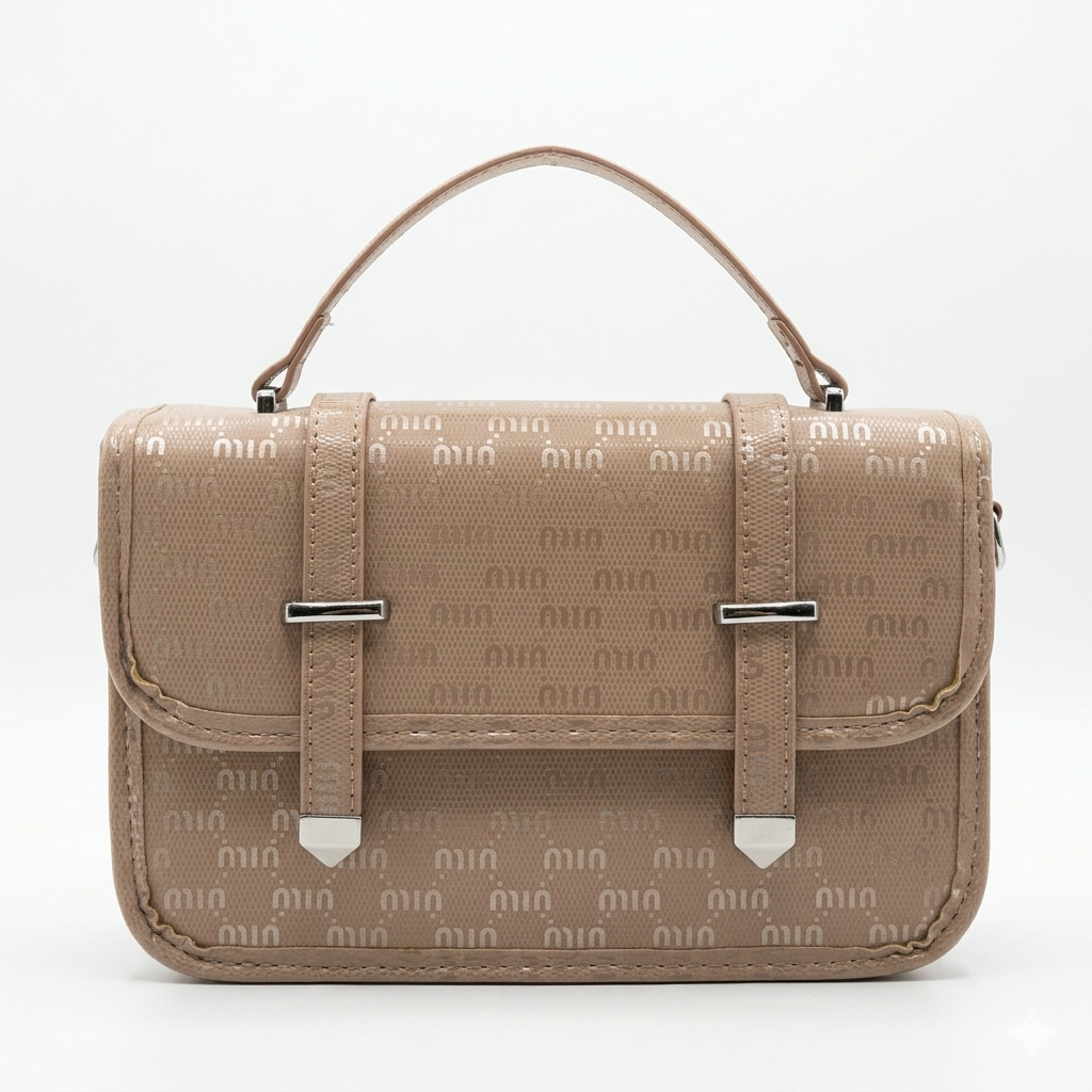 Miu Monogram Satchel Bag (with long belt)