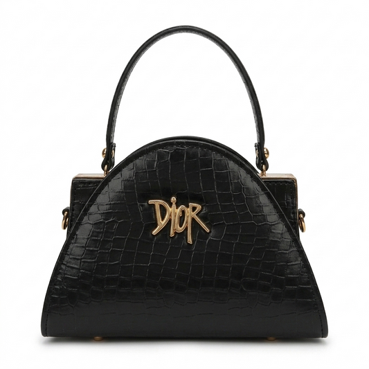Croc-Embossed Handbag (with long strap)