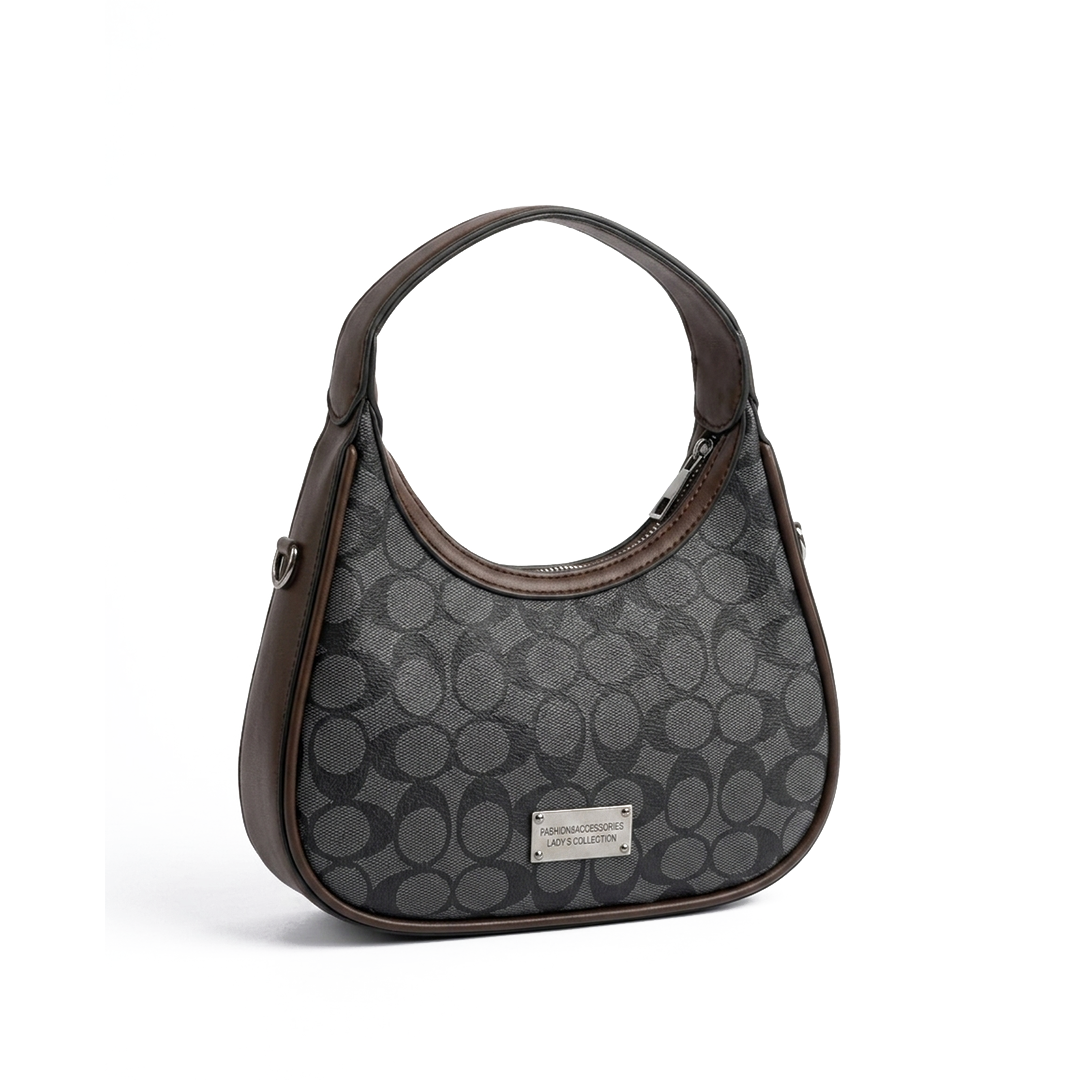 Tan Signature Scroll Hobo Bag (with long belt)