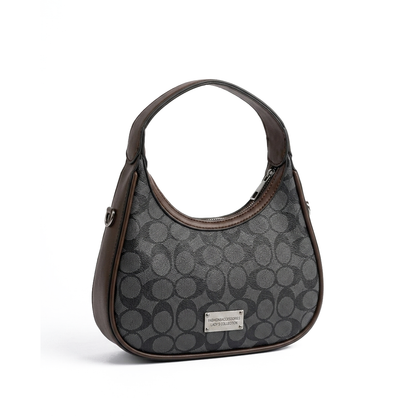 Tan Signature Scroll Hobo Bag (with long belt)