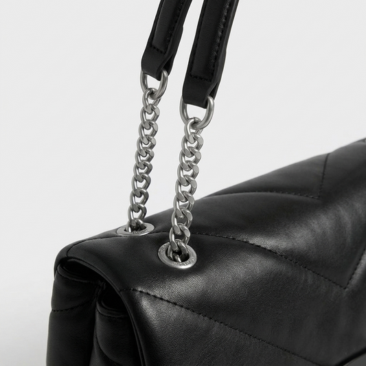 Black quilted shoulder bag