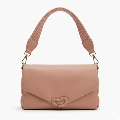 Luxury Faux Leather Shoulder Bag (with Pleated Strap)