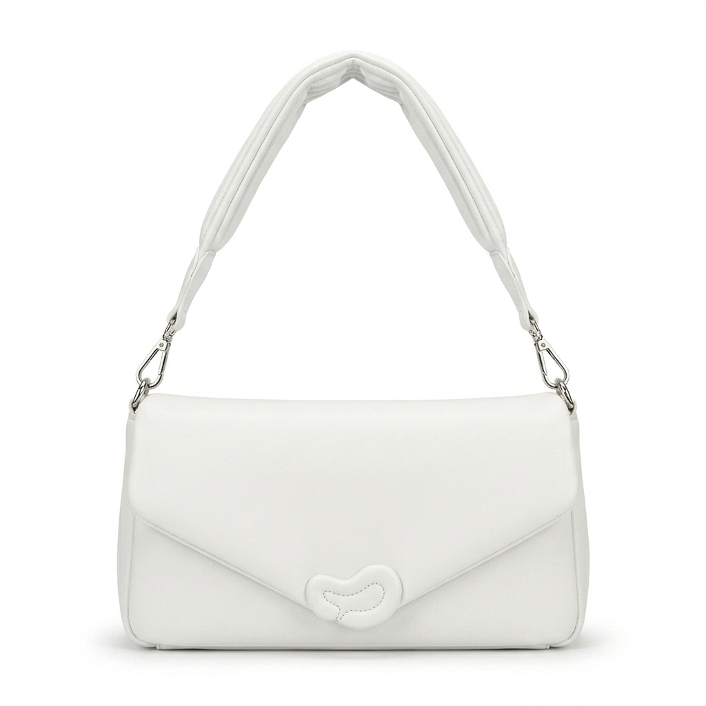 Luxury Faux Leather Shoulder Bag (with Pleated Strap)
