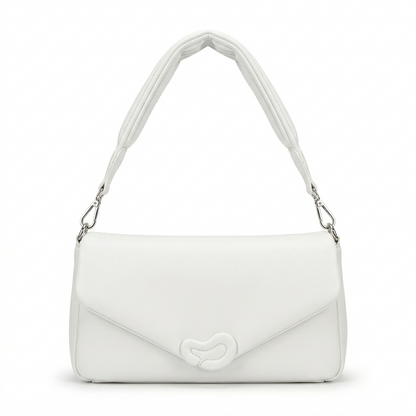 Luxury Faux Leather Shoulder Bag (with Pleated Strap)