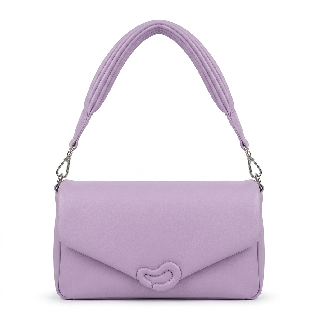 Luxury Faux Leather Shoulder Bag (with Pleated Strap)