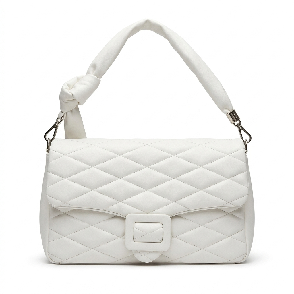 Quilted Shoulder Bag with Knot Detail