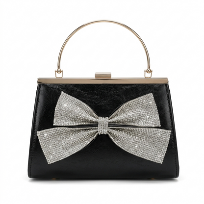 Luxury Gold Bow Crystal Clutch