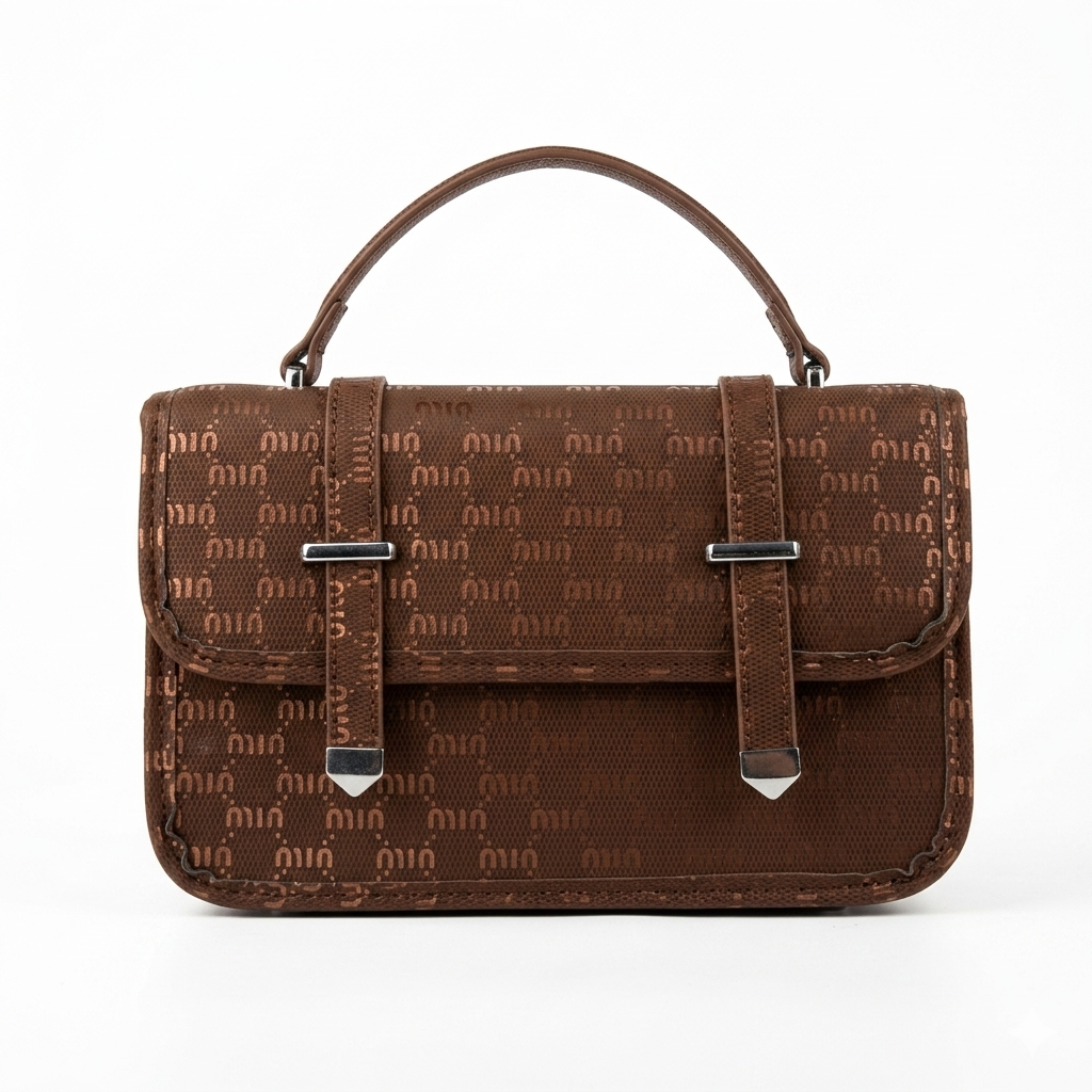 Miu Monogram Satchel Bag (with long belt)