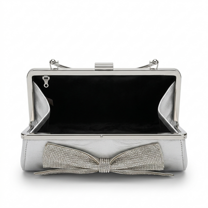 Luxury Gold Bow Crystal Clutch