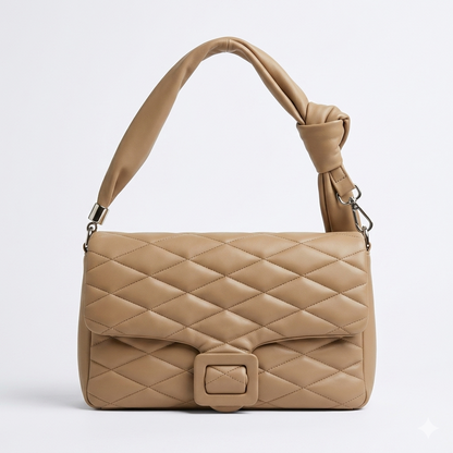 Quilted Shoulder Bag with Knot Detail