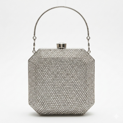 Octagonal Crystal Embellished Clutch