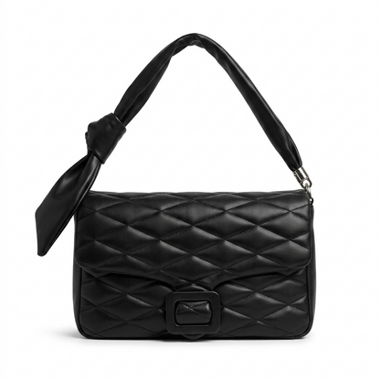 Quilted Shoulder Bag with Knot Detail
