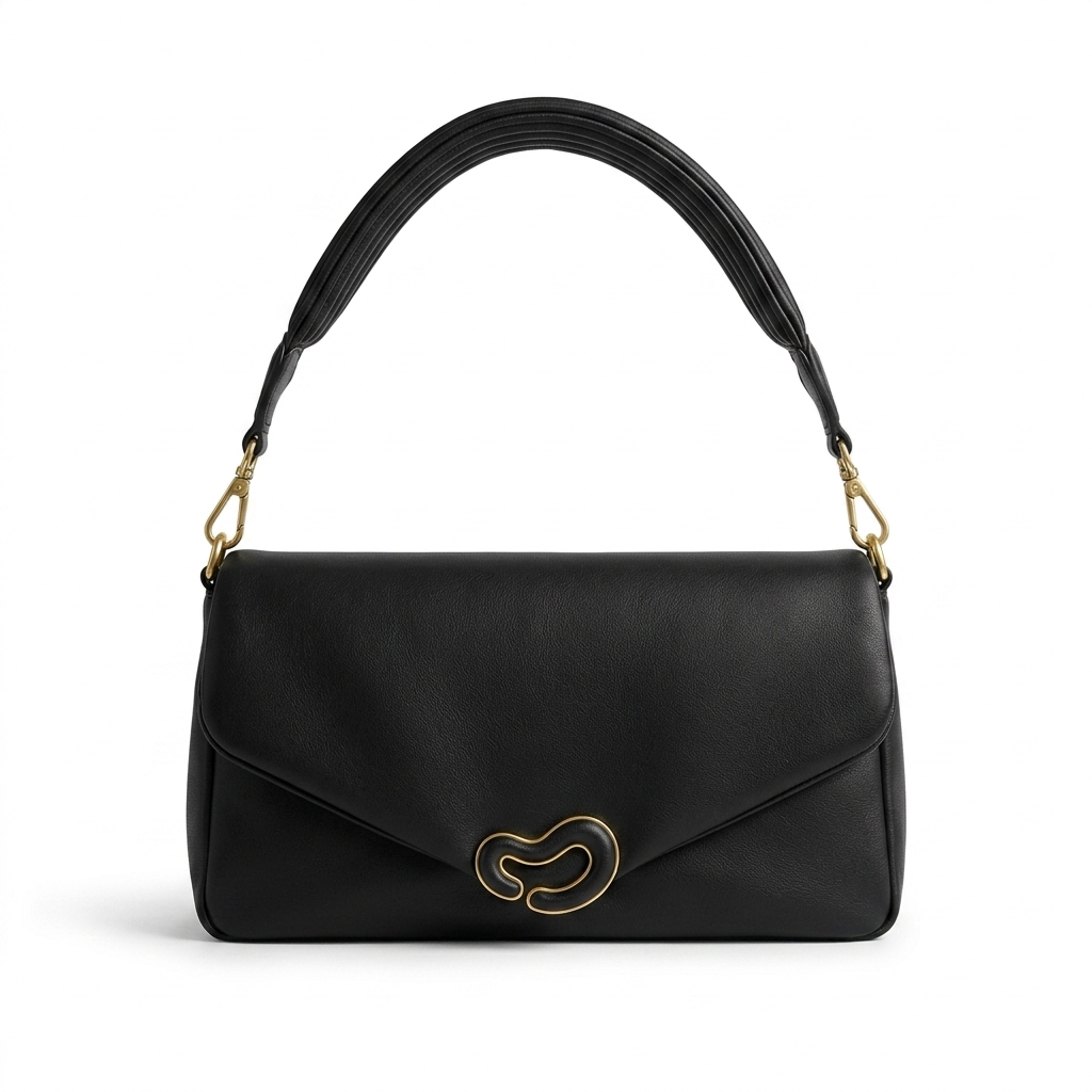 Luxury Faux Leather Shoulder Bag (with Pleated Strap)