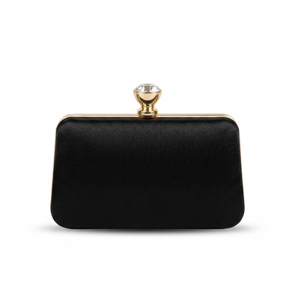 Box Clutch with Crystal Clasp