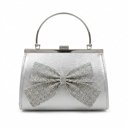 Luxury Gold Bow Crystal Clutch