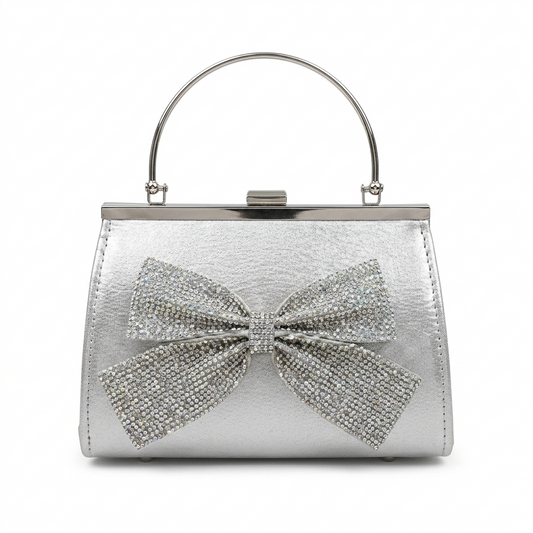 Luxury Gold Bow Crystal Clutch
