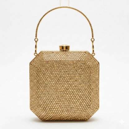 Octagonal Crystal Embellished Clutch