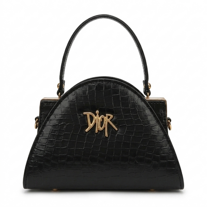 Croc-Embossed Handbag (with long strap)