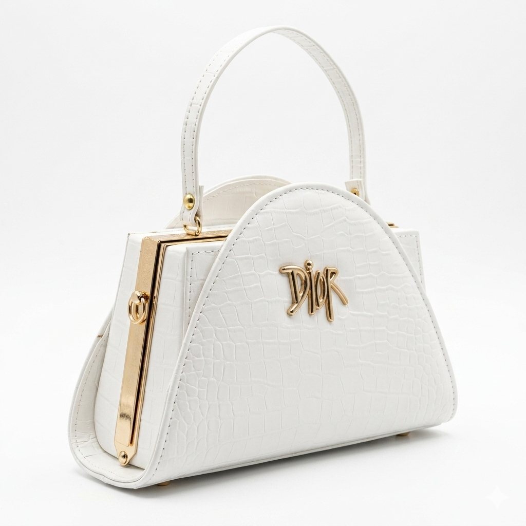 Croc-Embossed Handbag (with long strap)