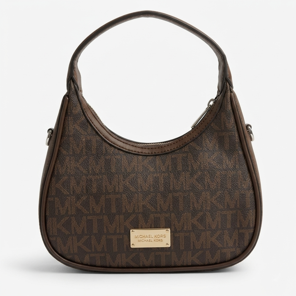 Coffee Monogram Hobo Bag (with long belt)
