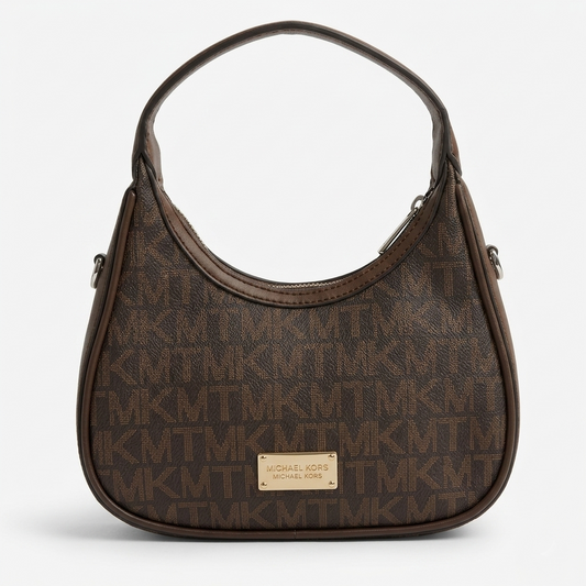 Coffee Monogram Hobo Bag (with long belt)