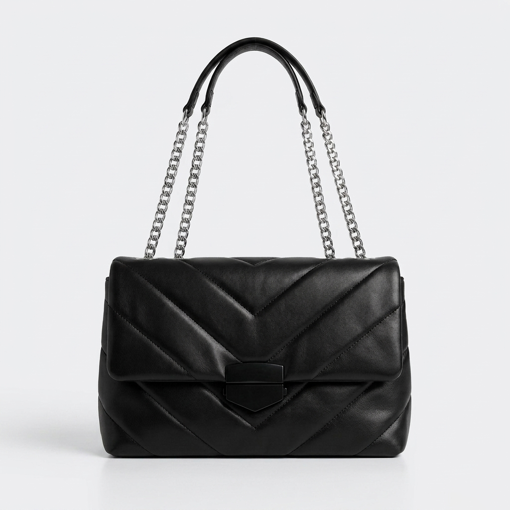 Black quilted shoulder bag