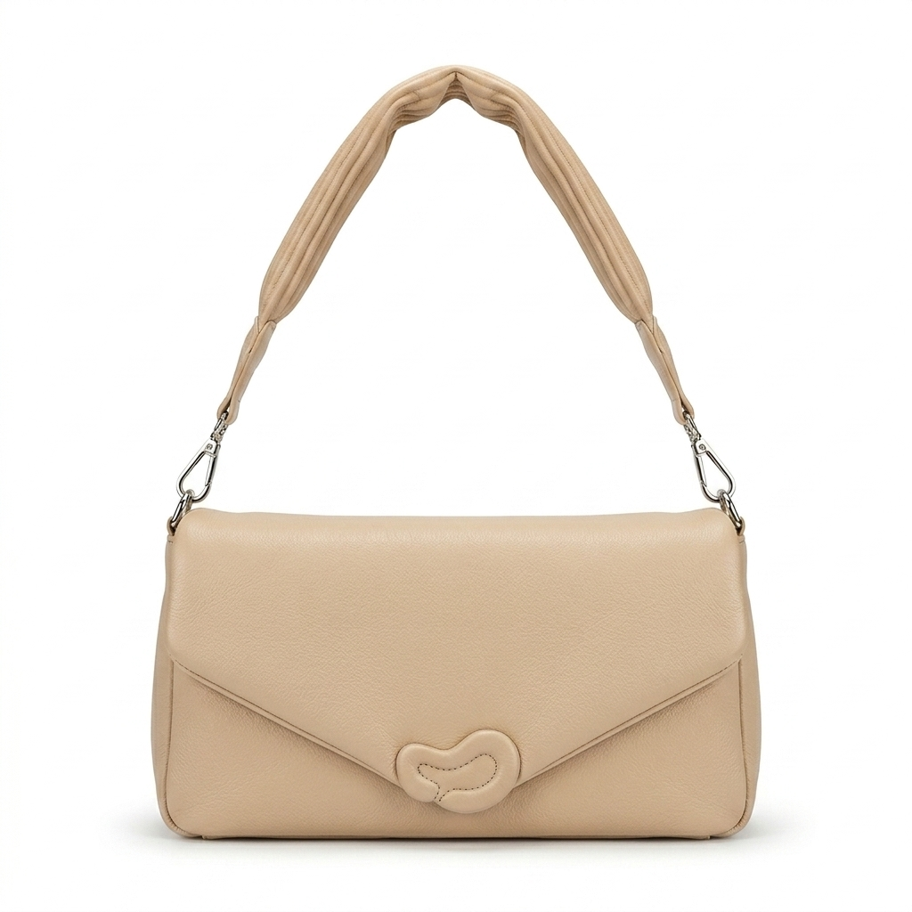 Luxury Faux Leather Shoulder Bag (with Pleated Strap)