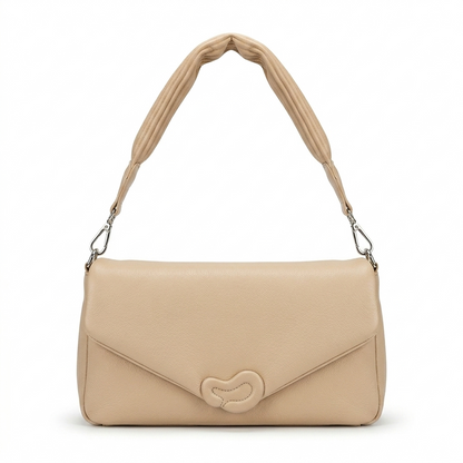 Luxury Faux Leather Shoulder Bag (with Pleated Strap)
