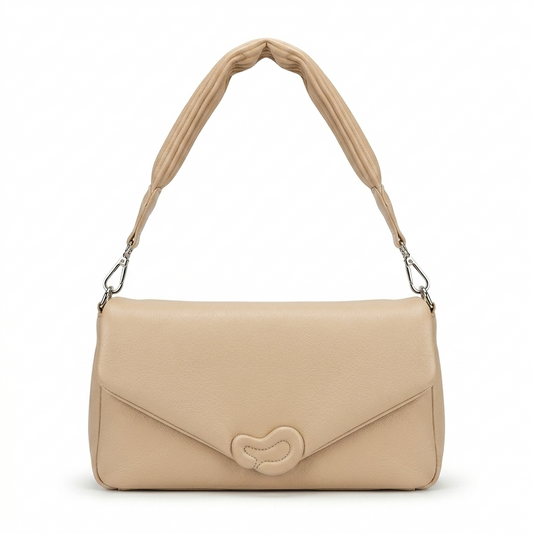 Luxury Faux Leather Shoulder Bag (with Pleated Strap)