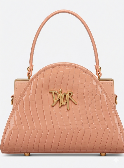 Croc-Embossed Handbag (with long strap)