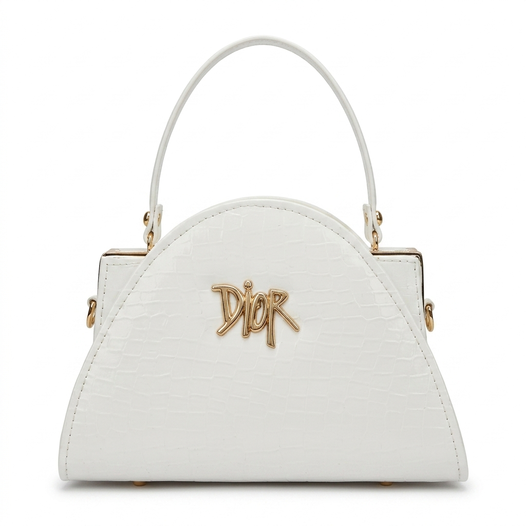 Croc-Embossed Handbag (with long strap)