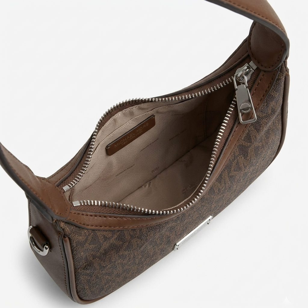Coffee Monogram Hobo Bag (with long belt)