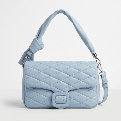 Quilted Shoulder Bag with Knot Detail