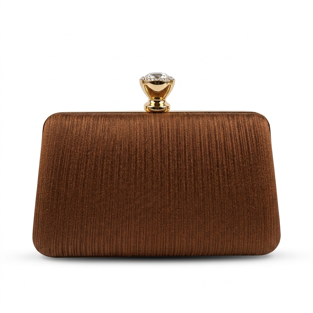 Box Clutch with Crystal Clasp