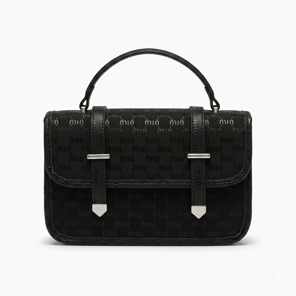 Miu Monogram Satchel Bag (with long belt)