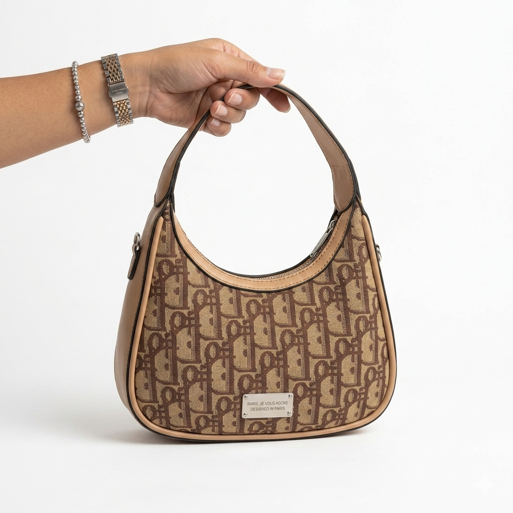 Midnight Oblique Hobo Bag (with long belt)