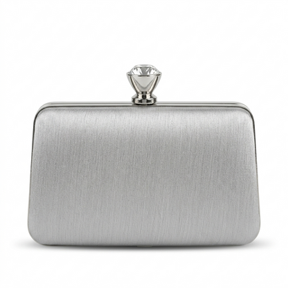 Box Clutch with Crystal Clasp