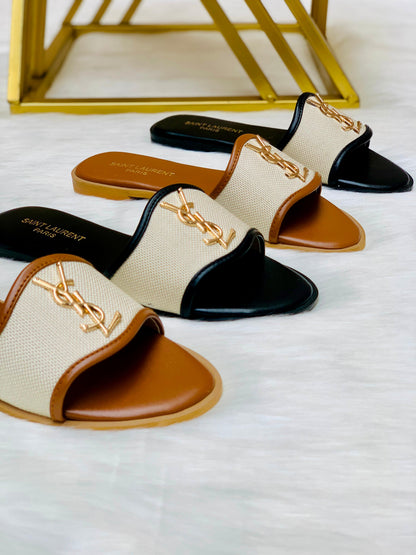 YSL Saint Laurent Jute Slipper