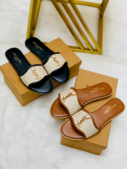 YSL Saint Laurent Jute Slipper