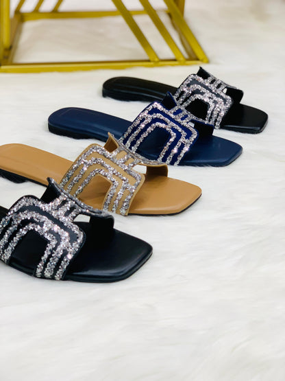 Hermes Diamond Oran Flat Slipper