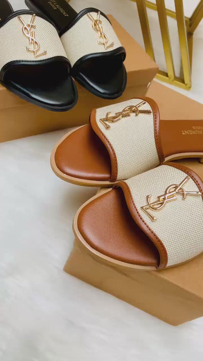 YSL Saint Laurent Jute Slipper